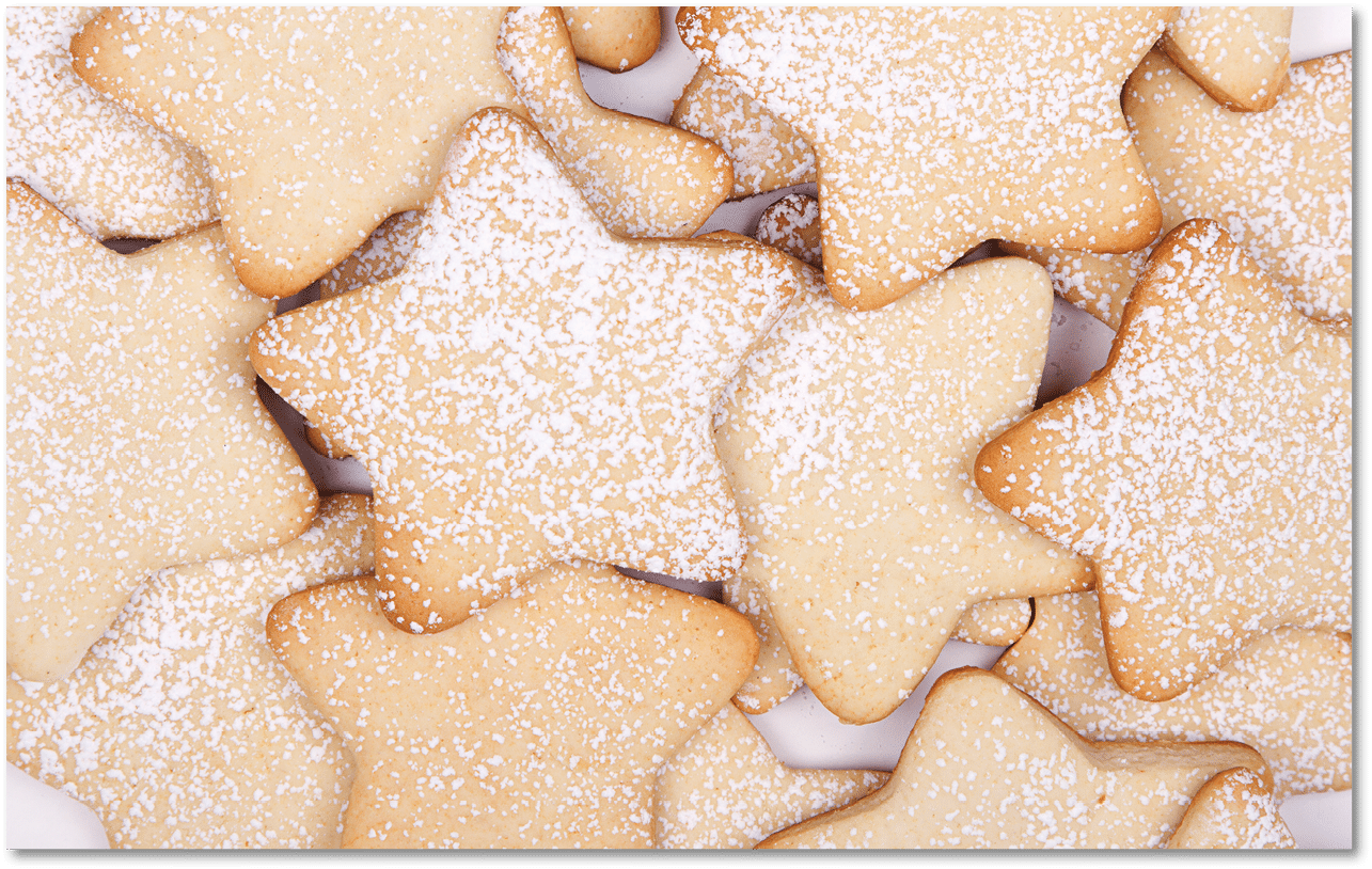 Close up of star christmas cookies for background