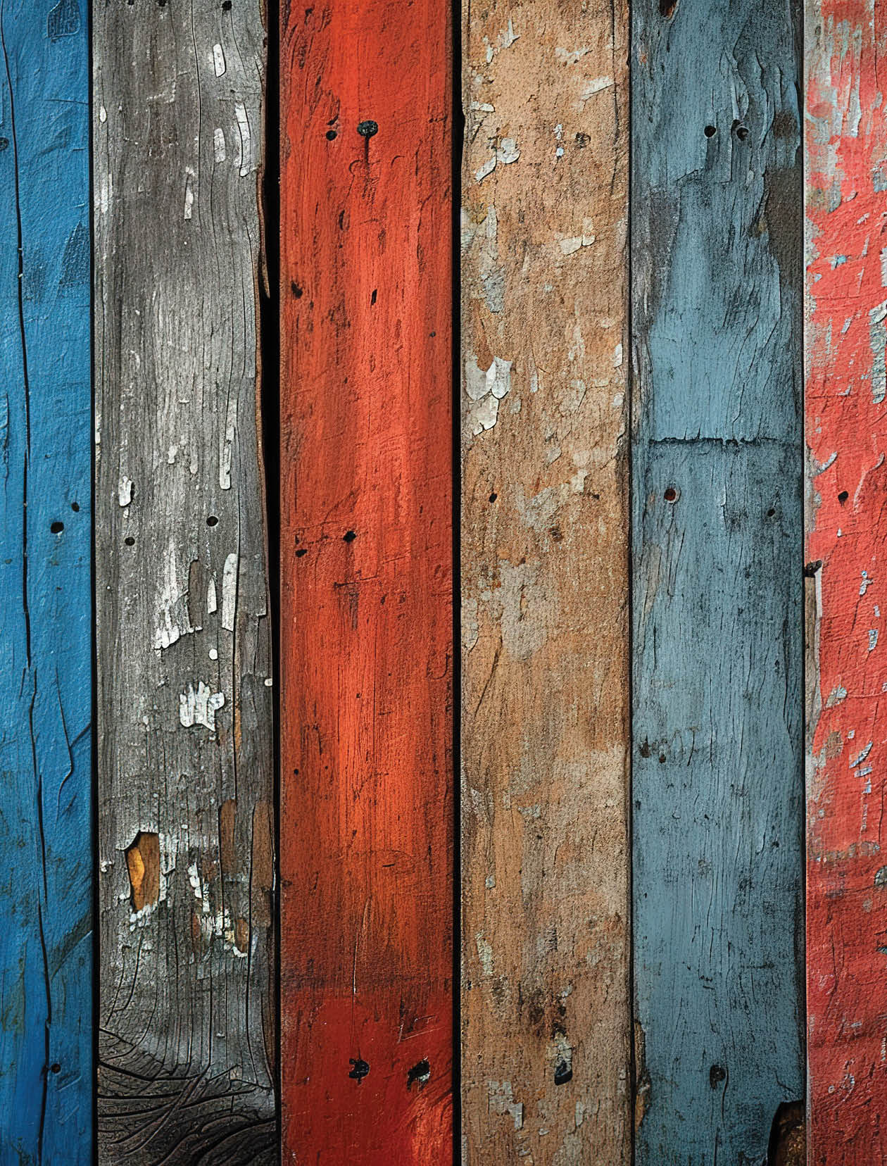 Old, grungy, colorful wood background