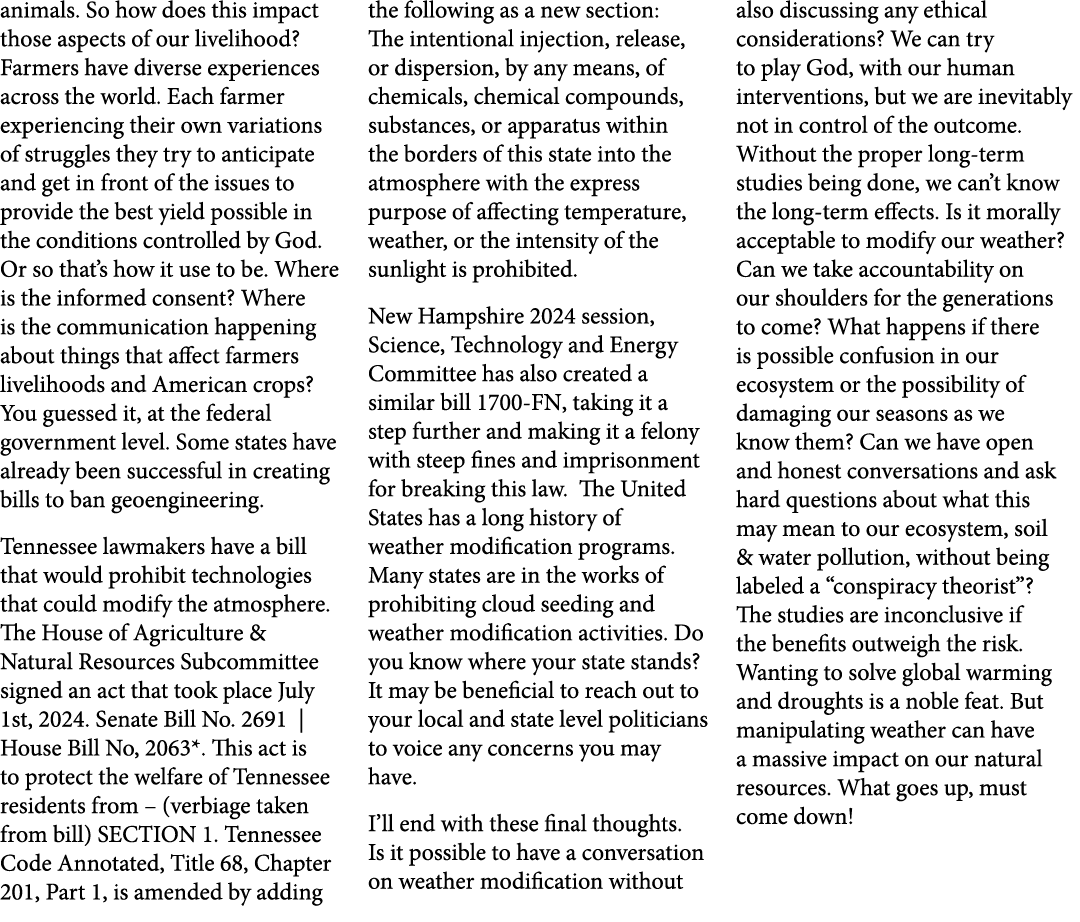 animals. So how does this impact those aspects of our livelihood? Farmers have diverse experiences across the world. ...